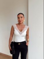 Lace Trim Sleeveless Top