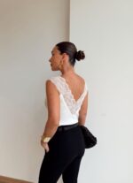 Lace Trim Sleeveless Top - Image 2