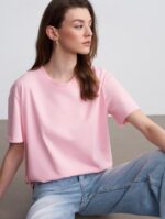 Women's Light Pink Short Sleeve T-Shirt (Multi-Colors)