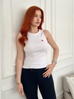 Heart Embroidered Cotton Tank Tops (Multiple Colors) - Image 2