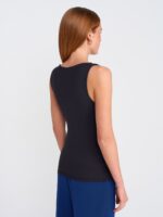 Polyamide Black Scoop Neck Tank Top - Image 2