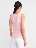 Polyamide Pink  Scoop Neck Tank Top - Image 2