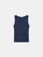Polyamide Navy Scoop Neck Tank Top - Image 2