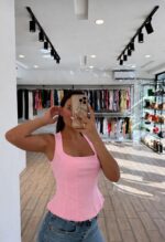 Sleeveless Square Neck Corset Top