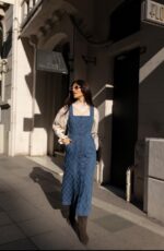 Button Front Quilted Denim Pinafore Dress - Image 2