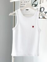 Heart Embroidered Cotton Tank Tops (Multiple Colors) - Image 3
