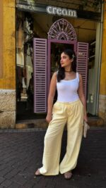 Line Yellow Wide Leg Cargo Trousers