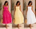 Tie Shoulder Maxi Dress (Multi-Colors) - Image 2