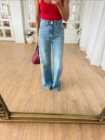 Blue Denim Wide Leg Jeans - Image 2