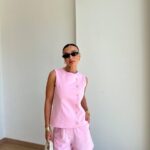 Sleeveless Button Top and Shorts Set ( Multi-colors)