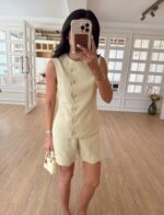 Sleeveless Button Top and Shorts Set ( Multi-colors) - Image 5