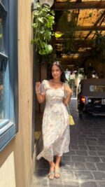 Floral Puff Sleeve Midi Dress (2 colors)