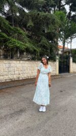 Floral Puff Sleeve Midi Dress (2 colors) - Image 3