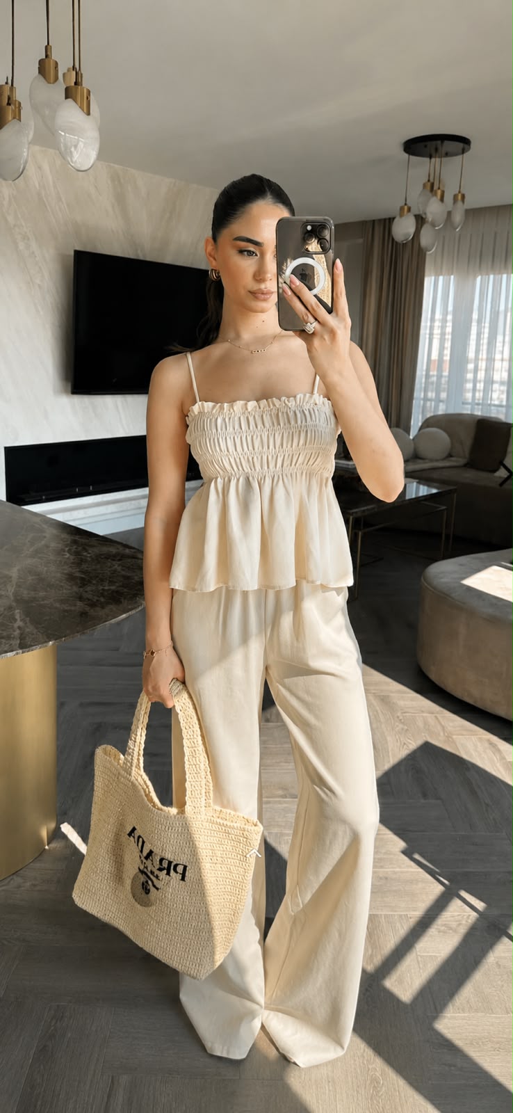 WhatsApp Image 2026-07-28 at 9.41.50 PM Smocked Top and Wide Leg Pants - Image 1