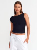Asymmetrical Sleeveless Ruched Top (Multi-colors)