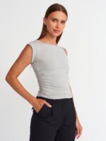 Asymmetrical Sleeveless Ruched Top (Multi-colors) - Image 3