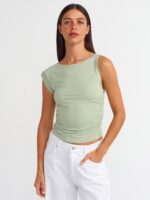 Asymmetrical Sleeveless Ruched Top (Multi-colors) - Image 5