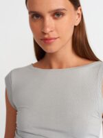 Asymmetrical Sleeveless Ruched Top (Multi-colors) - Image 4