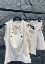 Sleeveless Beige Asymmetrical Set - Image 3