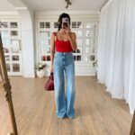 Blue Denim Wide Leg Jeans