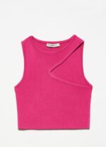 Gray Asymmetric Cutout Crop Top (Multi-Color) - Image 3