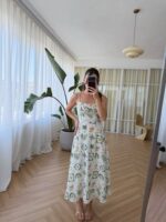 Palm Reverie Botanical Midi Dress - Image 4