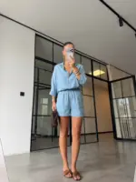 Light Blue Denim Button-Up Set - Image 2