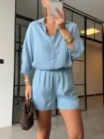 Light Blue Denim Button-Up Set - Image 4