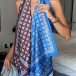 Scarfed Satin Top