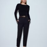 Mom Fit Trousers with velvet belt