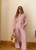 Striped Button-Up Set (Multi-Color)