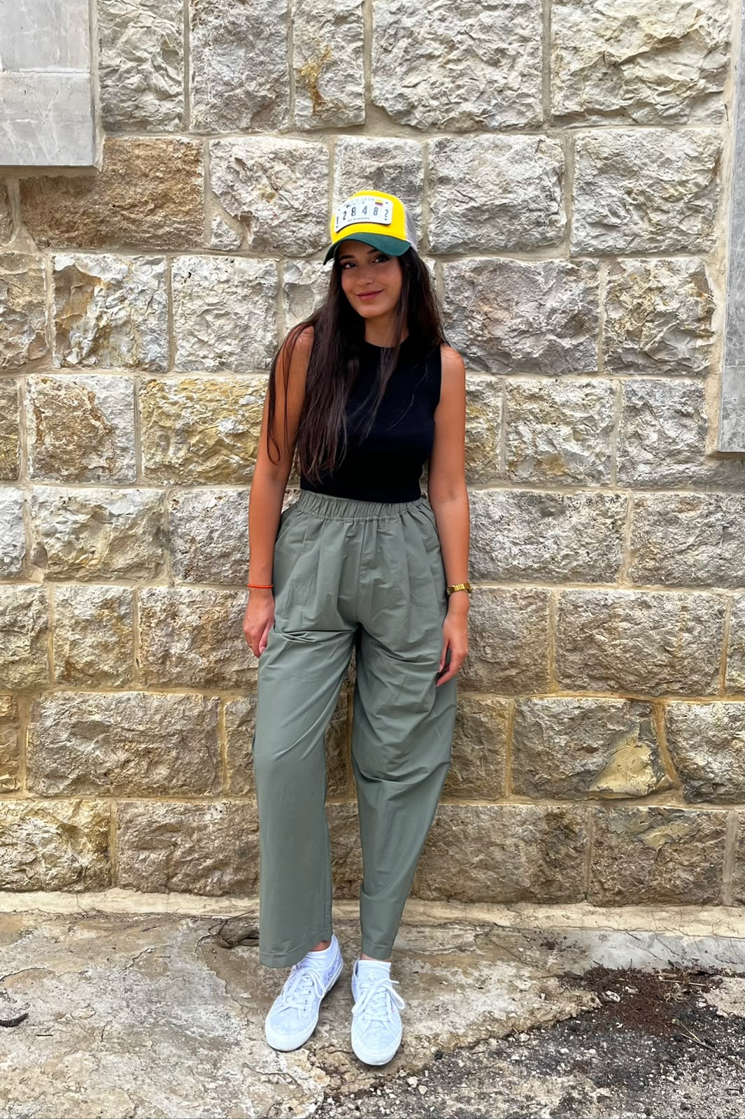 3fbbdc15-6344-4cc4-90c9-a6540c6eae64 Olive Green Wide Leg Trousers - Image 1