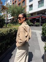 Belted Crop Camel Jacket - Image 3