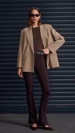 High waisted Flared Trousers with slits