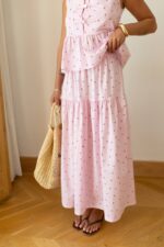 Sleeveless Pink Floral Peplum Set - Image 6