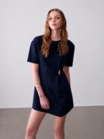 Navy Short Sleeve Mini Dress