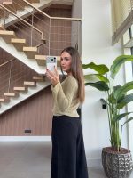 Gold Ribbed Long Sleeve Sweater - Image 2