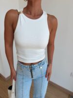 Buckle padded tank with gold detail - Image 2