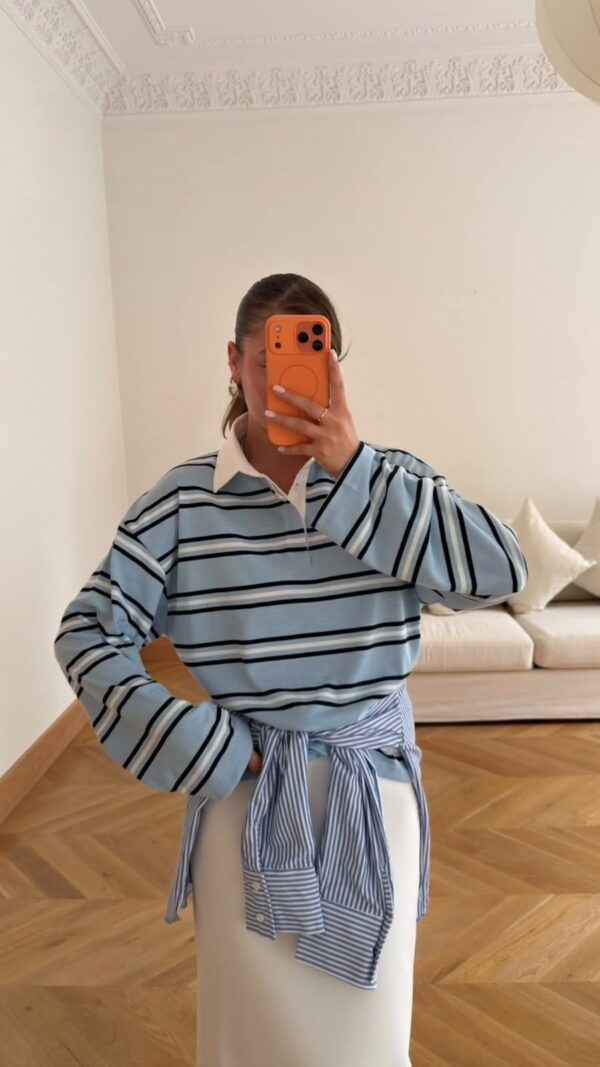 Blue Striped Polo