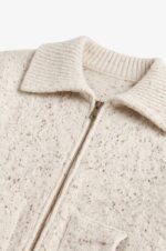 Off-White Wool Zip Up Cardigan - Image 4