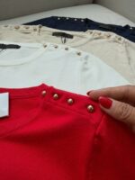 Half sleeve Top with gold buttons (Multi-Color) - Image 4