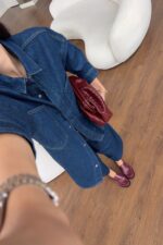 Blue Denim Shirt and Wide Leg Pants - Image 4