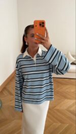 Blue Striped Polo - Image 2