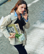 Beige Trenchcoat with leather details - Image 3