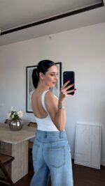 White Polyamide Stretchy Bodysuit - Image 3