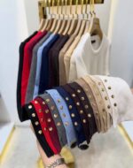 Round Neck Basic with Gold Buttons (Multi-colors)