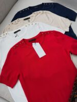 Half sleeve Top with gold buttons (Multi-Color) - Image 3