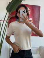 Half sleeve Top with gold buttons (Multi-Color) - Image 2