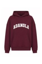 Adanola Burgundy Logo Hoodie