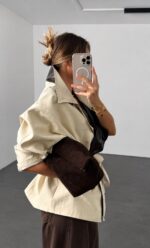 Beige Trenchcoat with leather details - Image 2